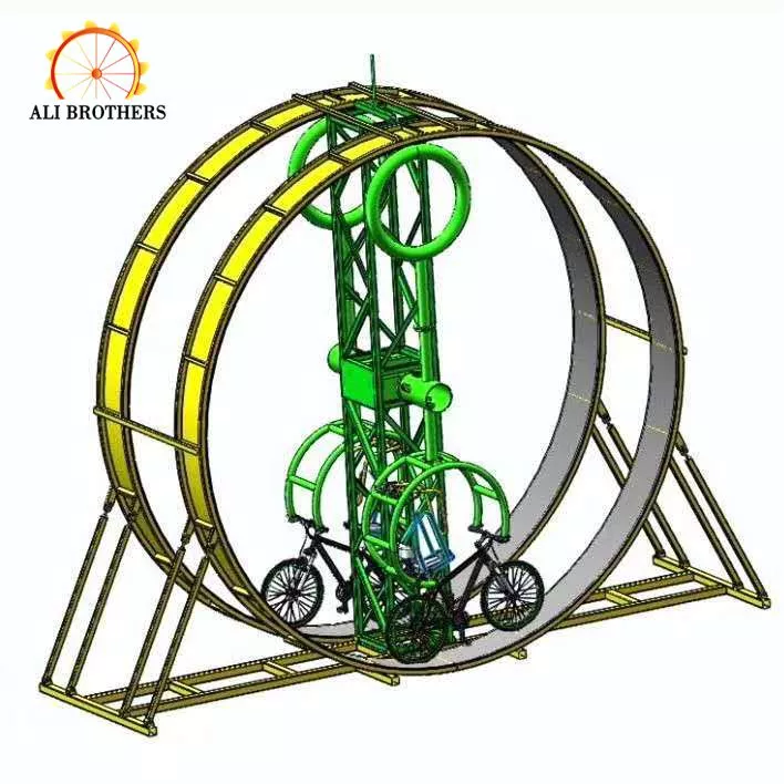 New design equipment unpowered 360 degree rotating bike ride for sale