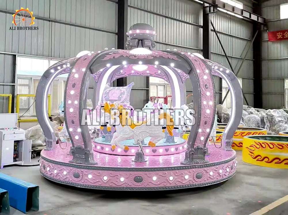 amusement park children equipment 12 seats crown carousel for sale