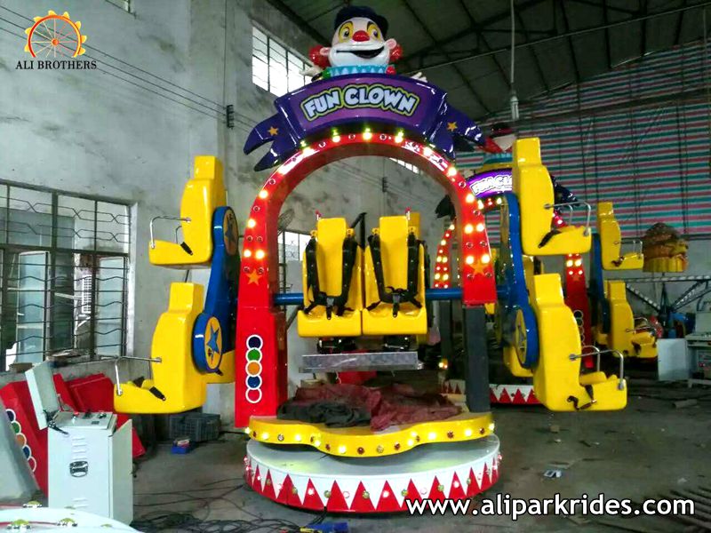 Kids outdoor amusement park rides 10 seat happy clown ride for sale