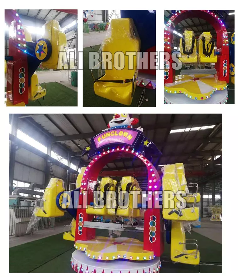 Kids outdoor amusement park rides 10 seat happy clown ride for sale