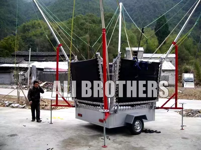 outdoor kids Mobile bungee jumping equipment trailer bungee jumping ride for sale
