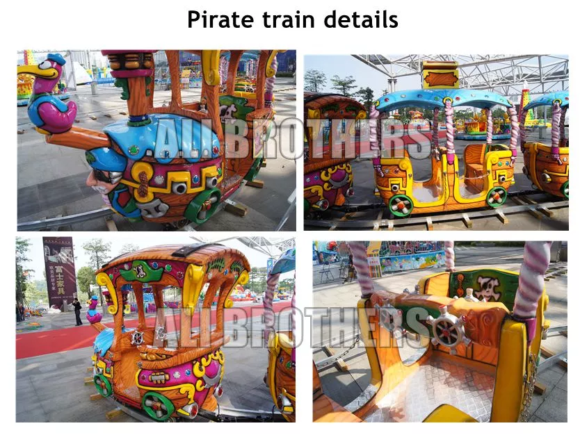 kids outdoor amusement park pirate track train children mini track train for sale