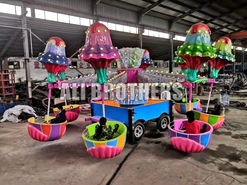 portable amusement Jellyfish ride happy jellyfish ride with trailer for sale
