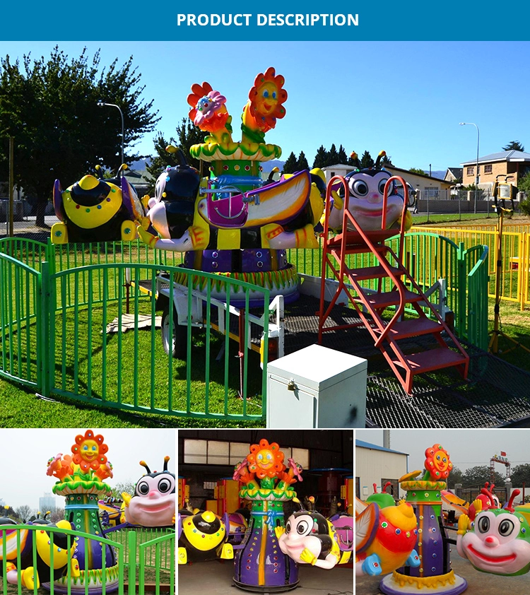 Happy musical lifting bees rotating bee rides small carnival games kids rides