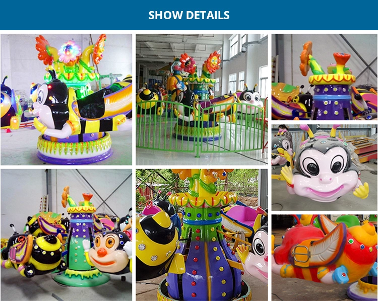 Happy musical lifting bees rotating bee rides small carnival games kids rides