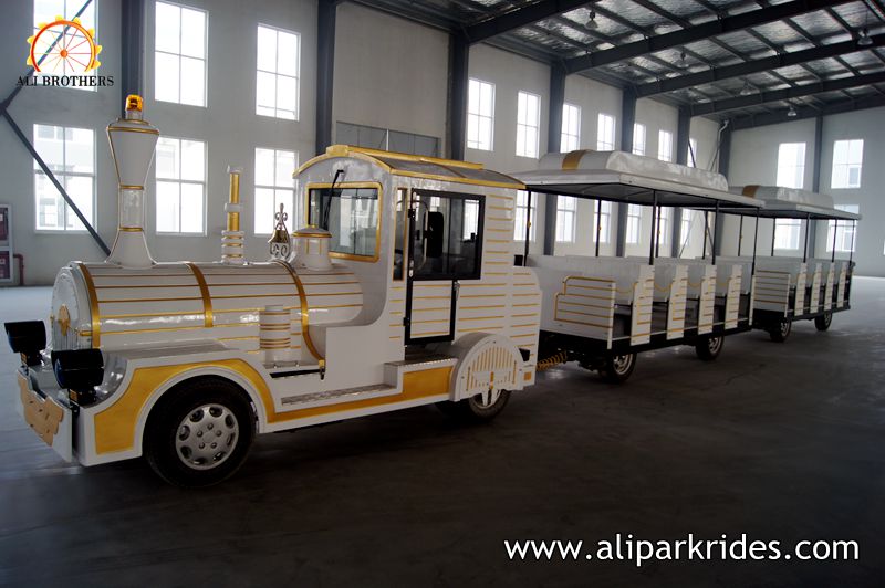 Outdoor playground diesel trackless train for sale