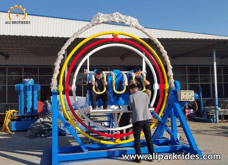 Amusement outdoor fiberglass seat human gyroscope for sale